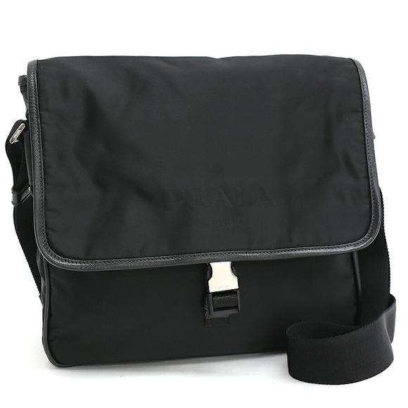 Prada Bag Black Shoulder Messenger Triangle - Picture 1 of 8